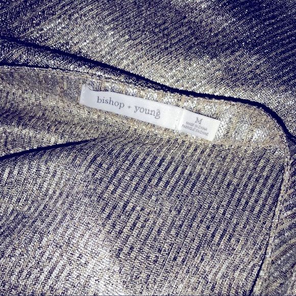 Bishop + Young Metallic Blake Gold Metallic blouse M by Anthropologie NICE! - Picture 8 of 8